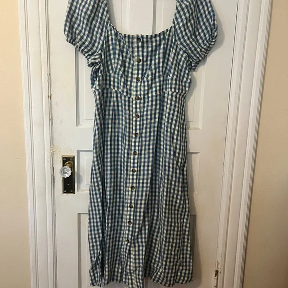 Boden Blue and White A-Line Midi Dress - Picture 6 of 6